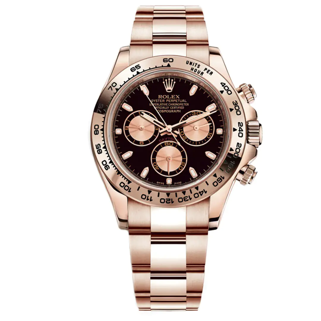 Rolex Cosmograph Daytona m116505-0008 Everose Gold 40mm Black Index Dial Watch