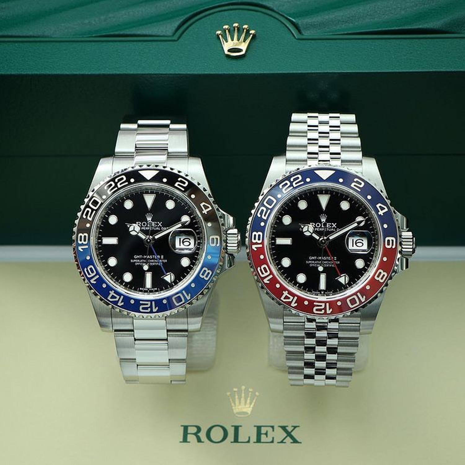 Rolex GMT-Master II 40mm Stainless Steel m126710 Series Batman & Pepsi