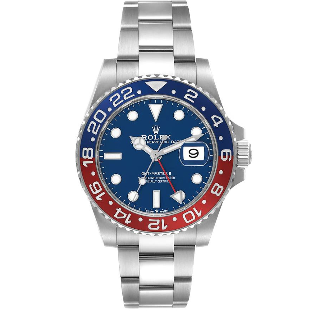 Rolex GMT Master II White Gold Pepsi Bezel Blue Dial Men's Watch m126719blro-0003