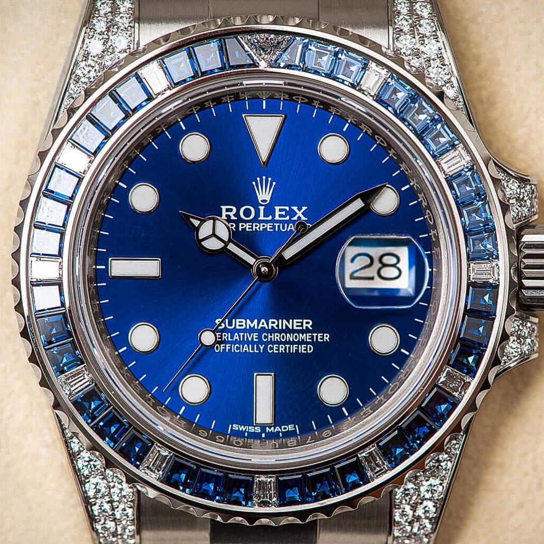 Rolex Submariner Date 116659 SABR 18K White Gold Diamonds Sapphires Unworn