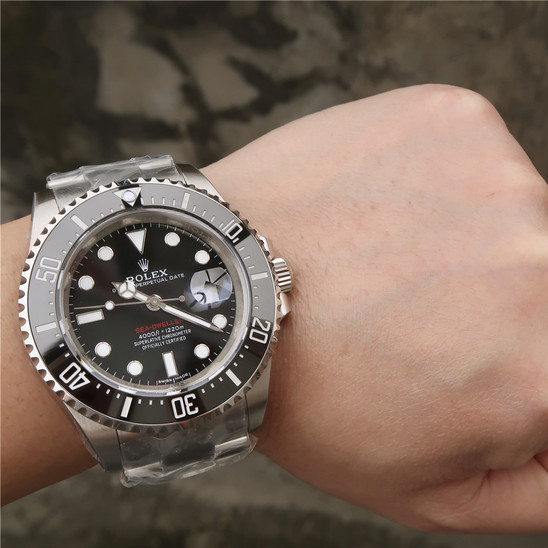 Rolex Sea Dweller Silver Black Dial 43mm